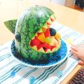 Mei＊☆'s cooksnap of when they made ざぶ～ん【スイカで鮫】作っちゃお～.