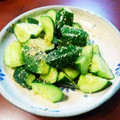 たいちゃん☆よしこ's cooksnap of when they made きゅうり胡麻油あえ 簡単ﾚｼﾋﾟ.