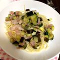 ホソ☆'s cooksnap of when they made 簡単！なすとズッキーニ♡夏野菜パスタ.