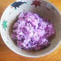 HIDE✩MI's cooksnap of when they made 夏秋限定のお楽しみ！紫色の金時草ご飯♪.