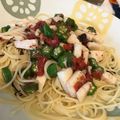 初心者はっちー's cooksnap of when they made ★梅と大葉とオクラと長芋の簡単夏パスタ★.