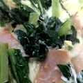 komasan♪'s cooksnap of when they made 小松菜とベーコンのチーズ卵炒め.