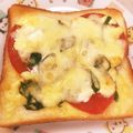 なーなちゃん's cooksnap of when they made トマトと紫蘇のチーズトースト.