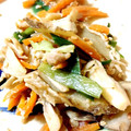 minekoaya's cooksnap of when they made にらの風味が◎豚ごぼうの甘辛味噌炒め.