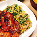 へいへいへーいしばた's cooksnap of when they made 付け合せに☆ほうれん草と豆苗の卵とじ.