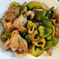 MamiBuck's cooksnap of when they made ★彡鶏肉とレンコン ピーマンの甘酢炒め.