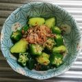 もぐ・ω・くま's cooksnap of when they made オクラと胡瓜の梅がつお和え.