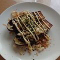 ラリー＆サラ's cooksnap of when they made 揚げないナスのお好み焼き風.