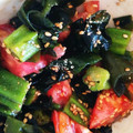 nemuchan's cooksnap of when they made オクラとトマトとワカメの中華和え.