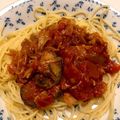 Nana983's cooksnap of when they made ポルチーニとナスのトマトパスタ.