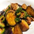 柳井理瀬's cooksnap of when they made 苦味がうまい★ゴーヤと茄子と豚バラの炒め.