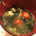 めいたんのママ's cooksnap of when they made ふんわり卵ミニトマトわかめヘルシースープ.
