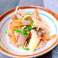 ☆３匹の子ぶた☆'s cooksnap of when they made 豚肉とピーマン　蒟蒻ときのこの中華炒め.