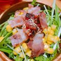 ニナw's cooksnap of when they made 水菜とコーンとカリカリベーコンのサラダ.