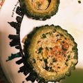 れっか's cooksnap of when they made 余った餃子の種でゴーヤの肉詰め.