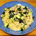 Asato★'s cooksnap of when they made 簡単！なすとズッキーニ♡夏野菜パスタ.