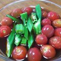逆さナマズ's cooksnap of when they made ミニトマトとオクラのめんつゆ漬け.