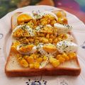 ♡sayulily♡'s cooksnap of when they made ゆで卵とコーンのチーズ☆トースト.