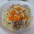2児ママみきてぃ's cooksnap of when they made 長ネギのあっさり醤油焼きうどん.