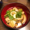 OhMikiy's cooksnap of when they made すまし汁(花麸ホウレン草)【病院食】.