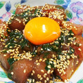 ☆★あんず姫★☆'s cooksnap of when they made 簡単！焼き肉のたれdeマグロのユッケ風♪.