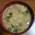 MikariAki☆'s cooksnap of when they made チュルン♪餃子の皮お味噌汁.