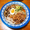 minmikorin's cooksnap of when they made 冷やし肉なすうどん♡.