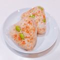 ゆにこーん☆'s cooksnap of when they made 彩りかわいい♡鮭と枝豆のおにぎり♡.