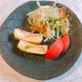yesmama's cooksnap of when they made カニカマとネギの卵焼き.