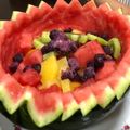 いちごジャム44's cooksnap of when they made 簡単 丸ごとスイカのフルーツポンチ.