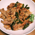 ュキ＊'s cooksnap of when they made ニンニクの芽と豚肉のオイスターソース炒め.