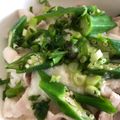 にーな✲'s cooksnap of when they made わさび醤油で☆オクラと豚バラのとろろ丼.