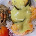 みのり食堂's cooksnap of when they made ガーリックシュリンプココナッツライス添え.