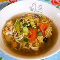 hanemakoo's cooksnap of when they made レタスとカニカマで♪生姜入り中華風スープ.