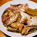 猫のオソマ's cooksnap of when they made ＊鯛のあらとごぼうの煮付け(かぶと煮)＊.