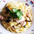 70もり's cooksnap of when they made 茄子と鶏のパスタ バジルの香り.