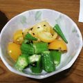 ramieru's cooksnap of when they made オクラとトマトの塩昆布合え.