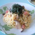 こひよこ's cooksnap of when they made 明太子とキノコの和風パスタ.