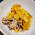 ♡Catherine's cooksnap of when they made ✿かぼちゃと挽肉のコーン味噌煮.