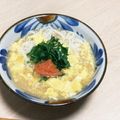 おーさきさん家のご飯's cooksnap of when they made 明太餡かけ玉子とじのおうどん.