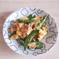 アクセル☆'s cooksnap of when they made スナップえんどうとツナの卵とじ.