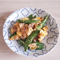 アクセル☆'s cooksnap of when they made スナップえんどうとツナの卵とじ.
