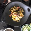 miccccar's cooksnap of when they made *広島菜とベーコンの和風パスタ*.