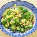 saku95's cooksnap of when they made 花オクラとオクラのおかか和え.