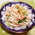 えれぼん's cooksnap of when they made 大根と胡瓜とカニカマの胡麻マヨ和え.