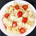 J_son's cooksnap of when they made 桃とトマトの冷製パスタ.