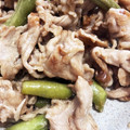 ツルさんちのゴハン's cooksnap of when they made 簡単料理♪【豚といんげんのマヨポン炒め】.