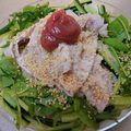 横山允謙's cooksnap of when they made 簡単サッパリうどん豚しゃぶサラダ梅風味.
