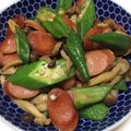 きよやよ's cooksnap of when they made オクラきのこウィンナー バター炒め.