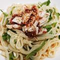 まみこ５１５'s cooksnap of when they made 鶏ササミの梅和え★冷やしぶっかけうどん.